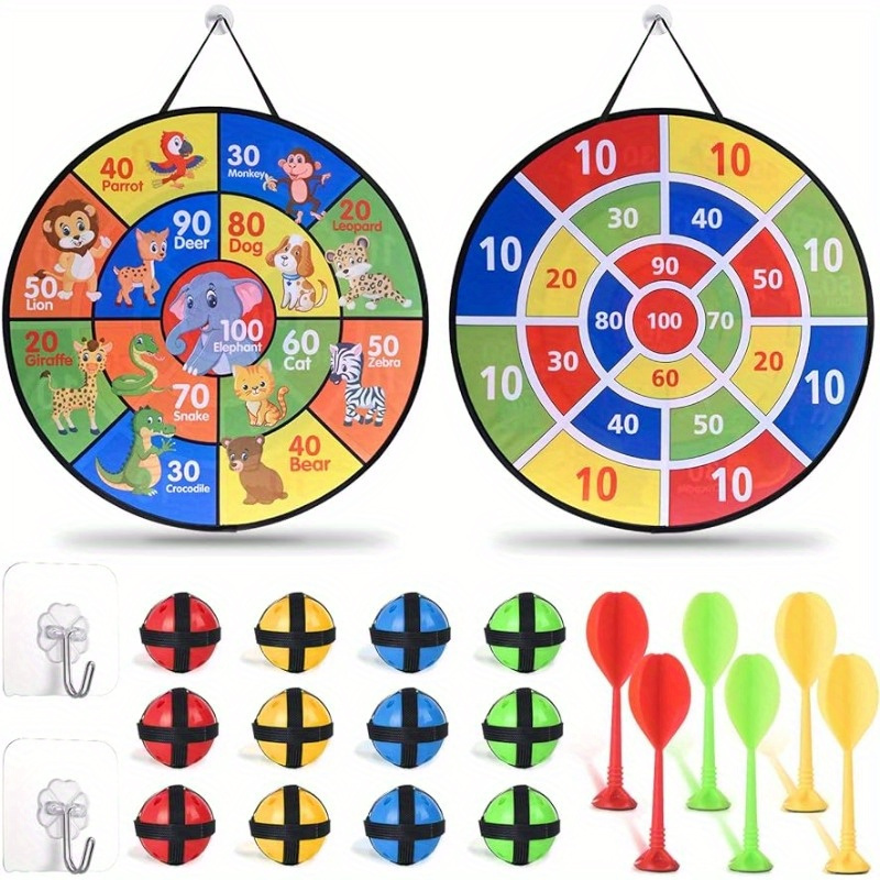  Outdoor Games Toys for 3 4 5 6 7 8 9 10 11 12 Year Old Boys  Girls,29 Large Dart Board 20 Sticky Balls Bow and Arrow for Kids Indoor  Party