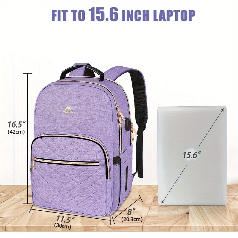 Mochila para laptop para mujer, mochila grande para computadora portátil de  hasta 17 pulgadas con puerto de carga USB RFID, antirrobo, resistente al