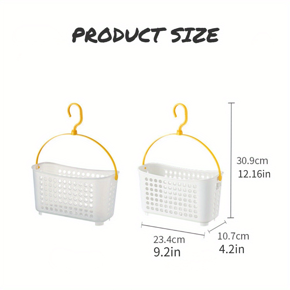 Hanging White Shower Caddy Organizer Plastic Basket