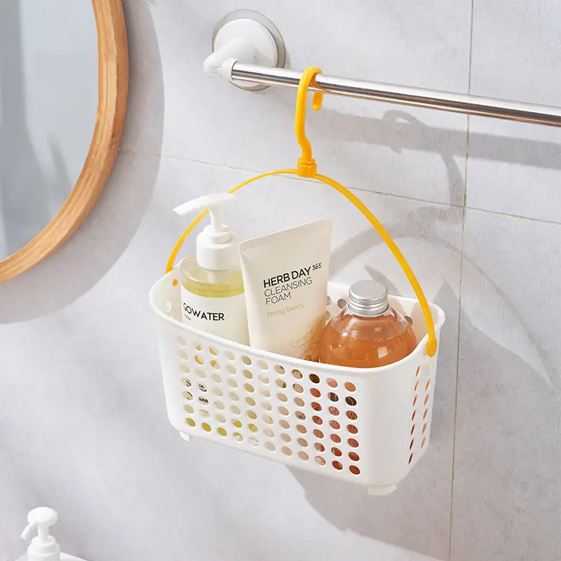 Plastic Hanging Shower Basket With Hook, Shampoo Shower Gel Holder Organizer,  Hanging Bathroom Caddy Organizer, Shower Caddy Basket, Bathroom Accessories  - Temu