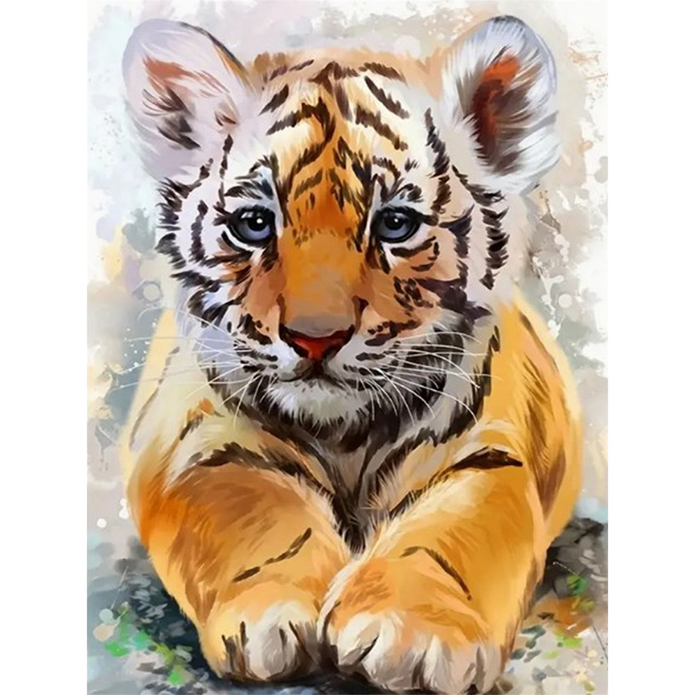 5D Diamond Painting Big Size Animal Tigers in Grass DIY Full Square/round  Diamond Embroidery Picture of Rhinestone Decor 