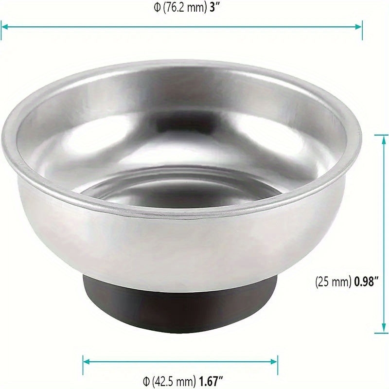 Round Magnetic Parts Tray Bowl Dish Stainless Steel Garage Holder