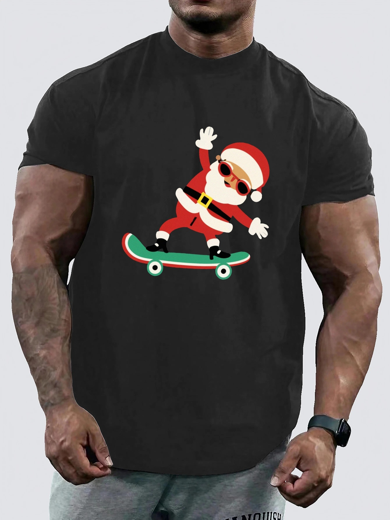 Santa Skateboard Christmas' Men's T-Shirt