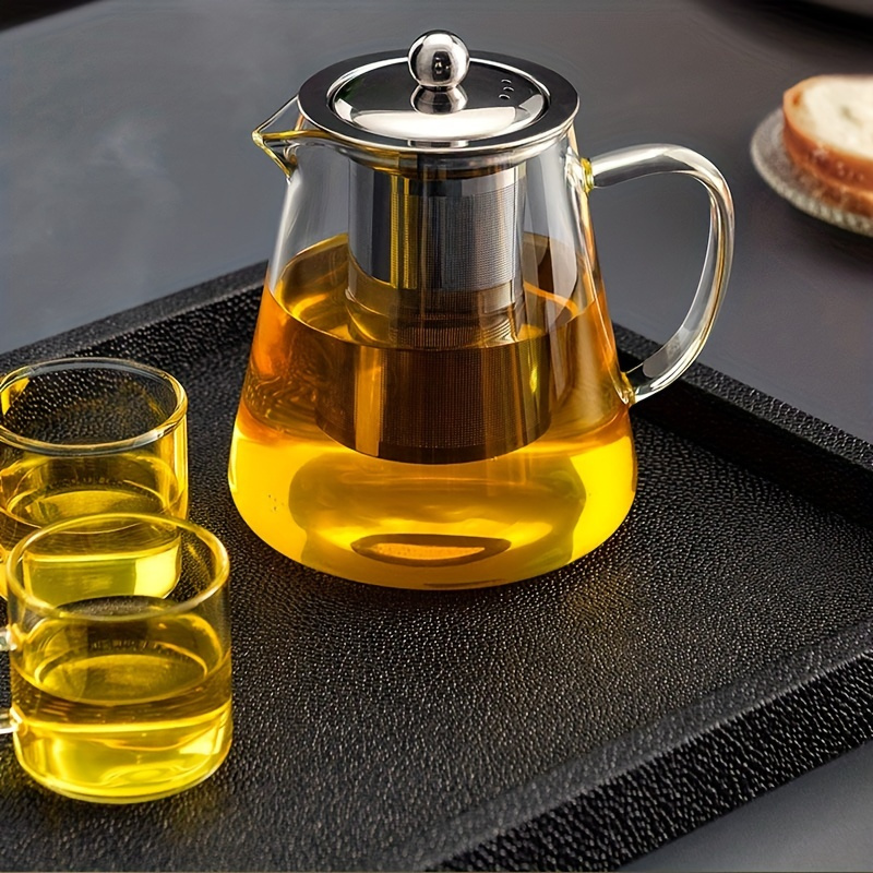 Glass Teapot, Clear Tea Kettle With Removable Stainless Steel Infuser, Tea  Maker For Camping, Travel For Restaurants - Temu