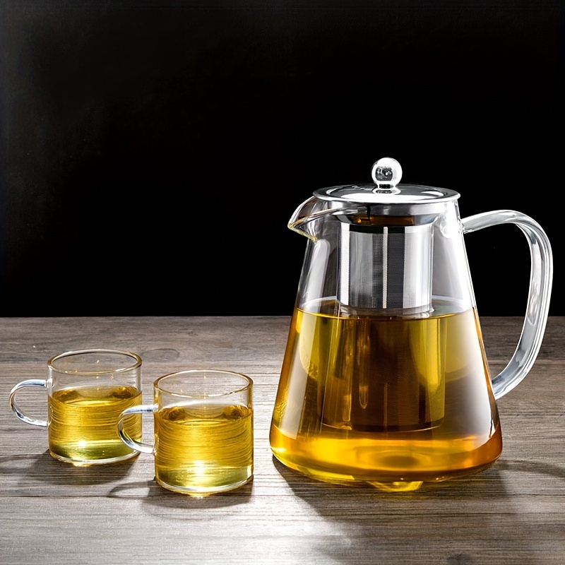 Glass Teapot, Clear Tea Kettle With Removable Stainless Steel Infuser, Tea  Maker For Camping, Travel For Restaurants - Temu