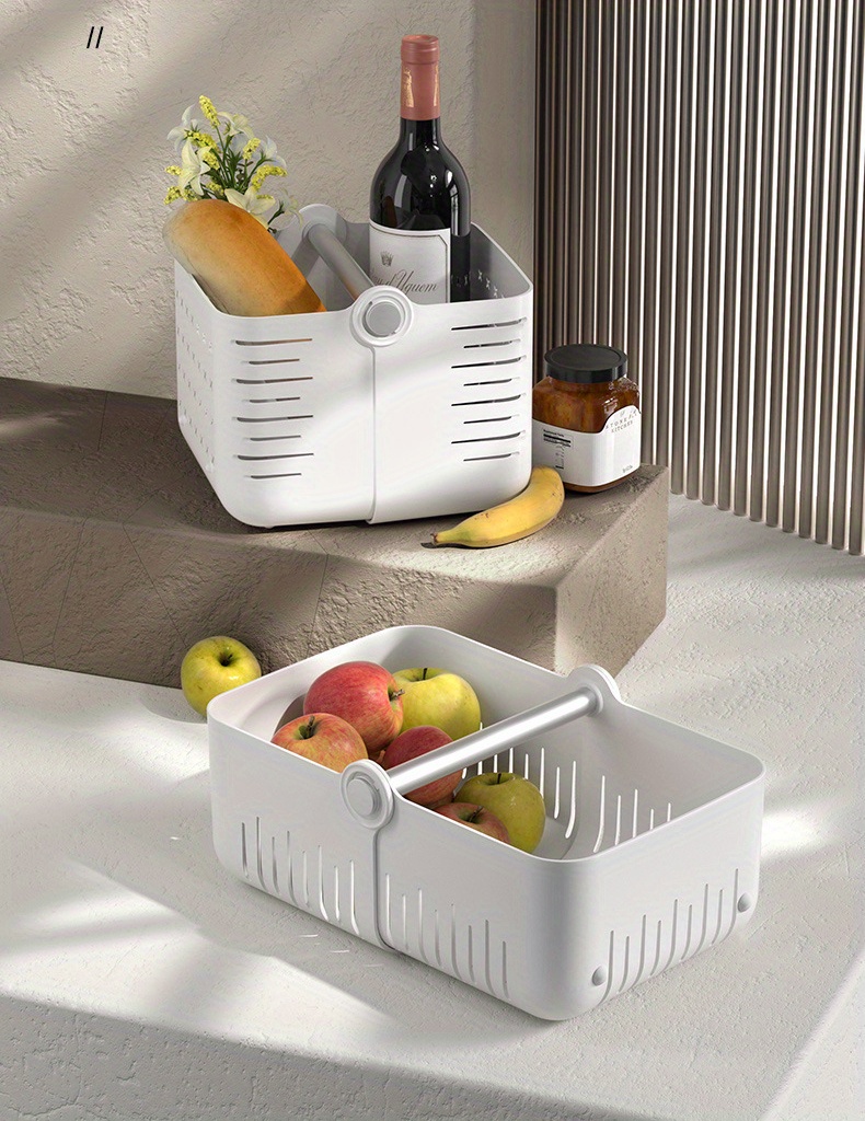 Portable Plastic Storage Basket Kitchen Bathroom Minimalist - Temu