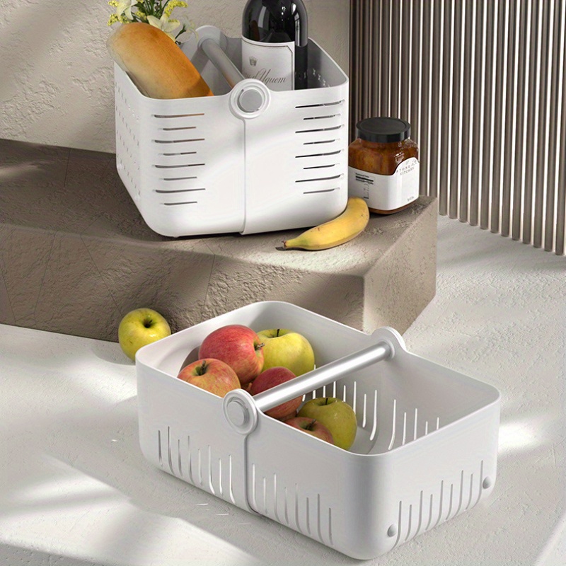 Folding Plastic Storage Basket Tray With Handles Desktop - Temu