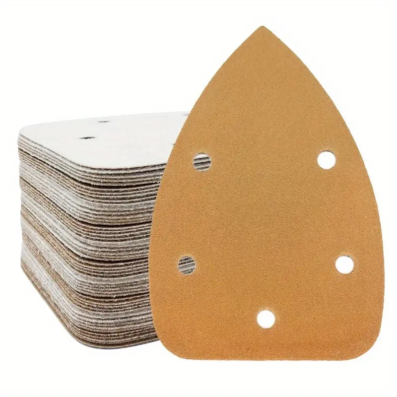 80 Grit Mouse Sander Sandpaper, 50pcs Sanding Pads for 5.5'' Detail Sanders, Hook N Loop Sandpaper Mouse Discs for Woodworking, Metalworking, Crafts