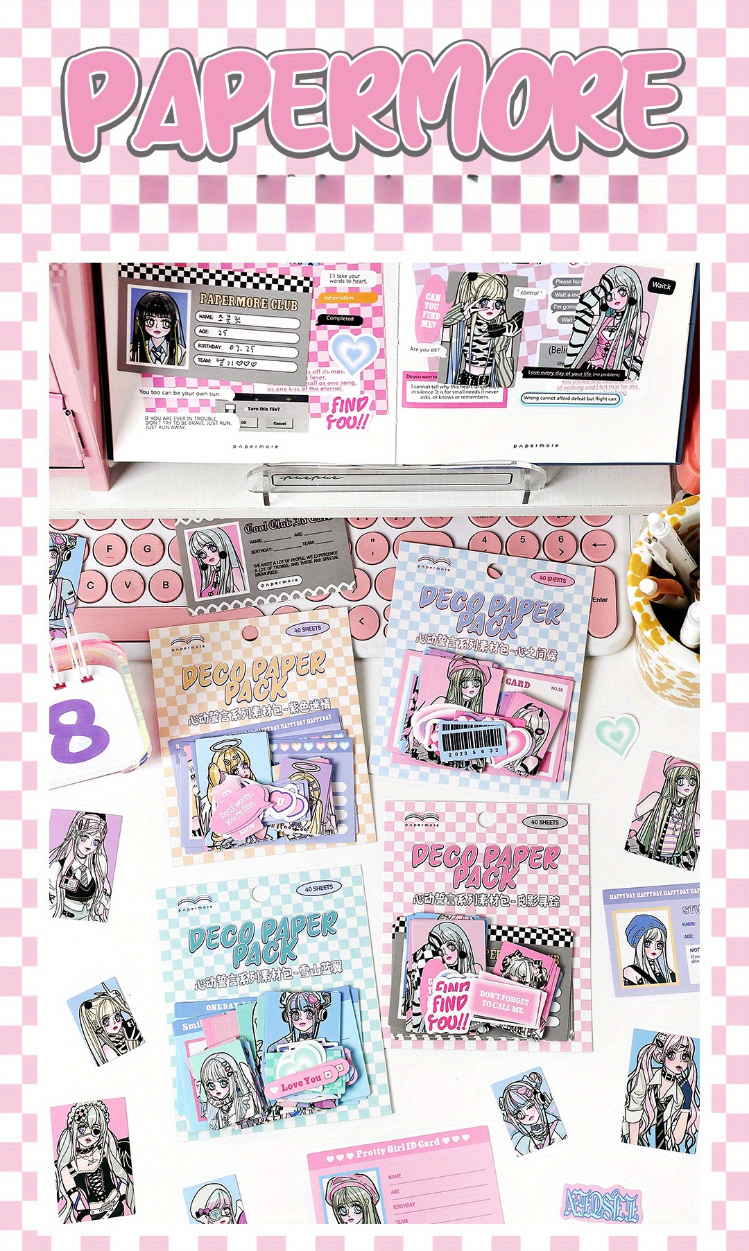 Cartoon Characters And Paper Stickers Ins Hand Account Material