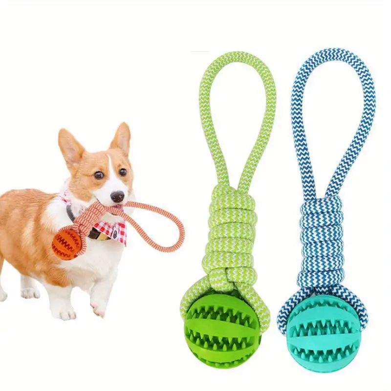 1pc New Solid Ball With Elastic Rope Dog Training Toy For Chewing