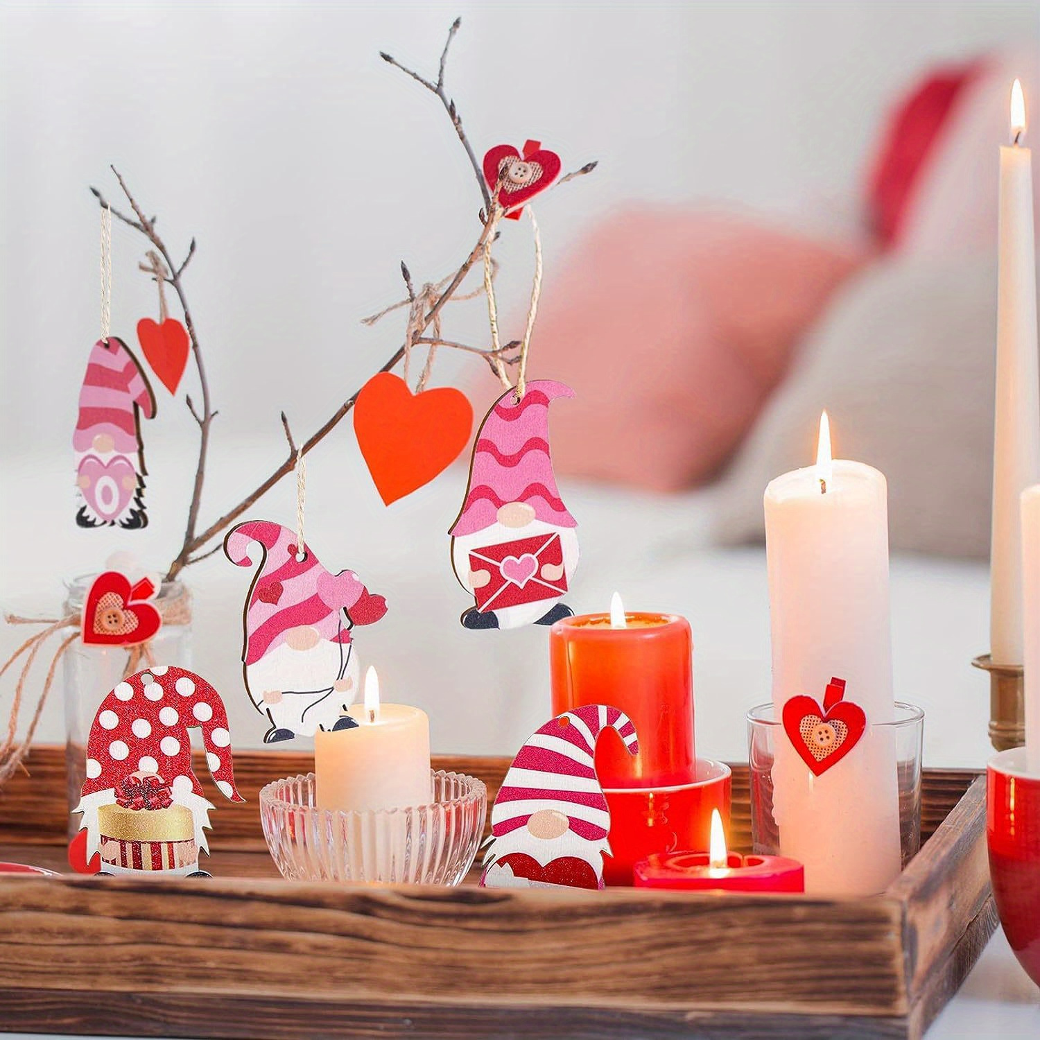 Valentine's Day Wooden Hanging Ornaments Party Decor - Temu