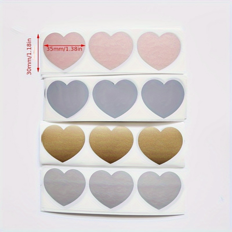 Heart Scratch Off Stickers Labels Heart Shape Scratch Off - Temu