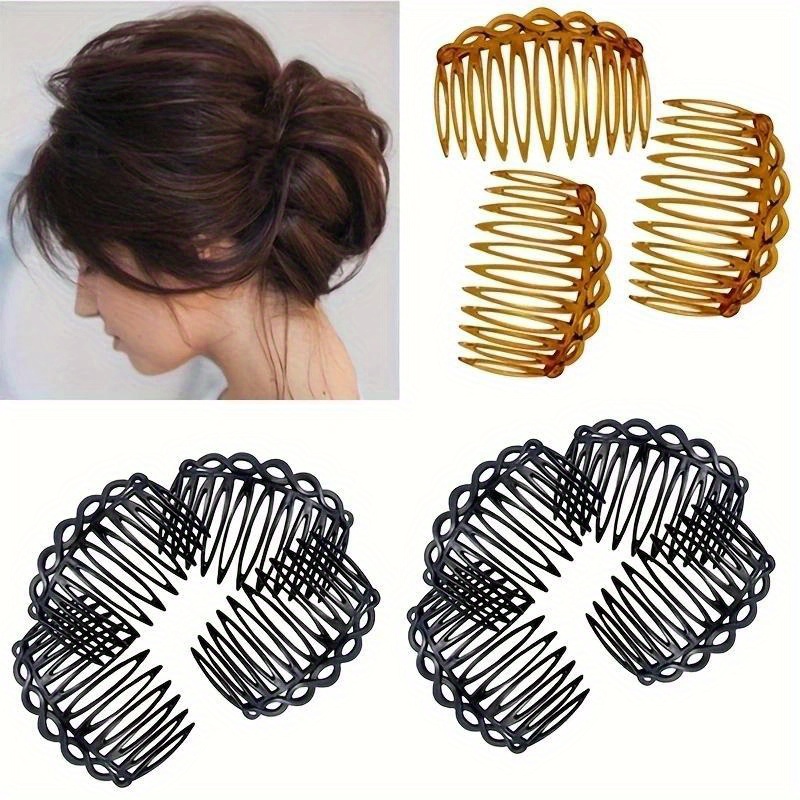 French Style Hair Side Combs Metal Twists Hair Insert Combs Wedding Bridal  Veil Comb Hair Accessories - Temu