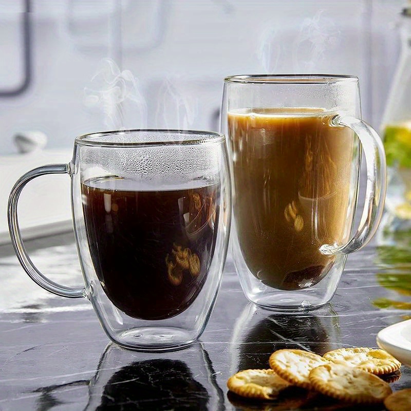 Double Coffee Mugs  Glass tea cups, Clear coffee mugs, Insulated coffee  mugs
