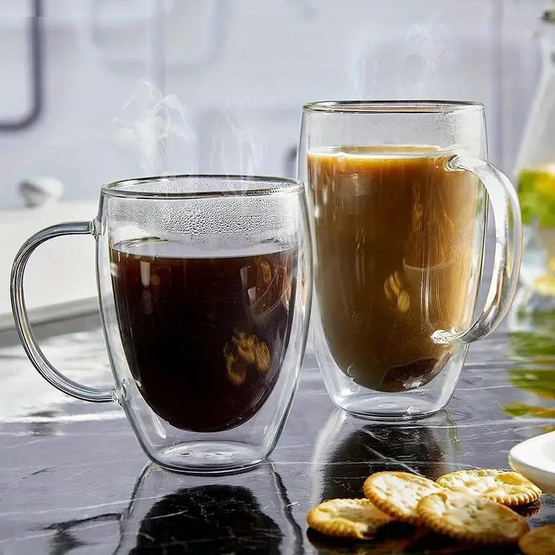 Double Wall Glass Coffee Mug Insulated Clear Borosilicate - Temu
