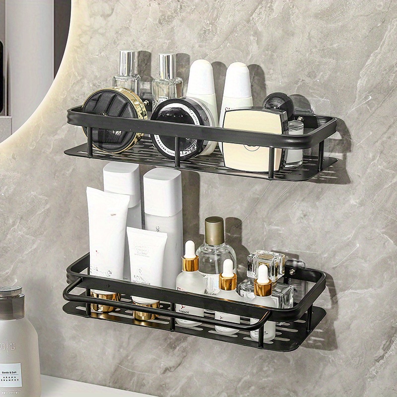 Bathroom Wall Rack, Bathroom Wash Table Cosmetics Toiletries Storage  Organizer, Wall-mounted Free Punching Storage Shelf - Temu