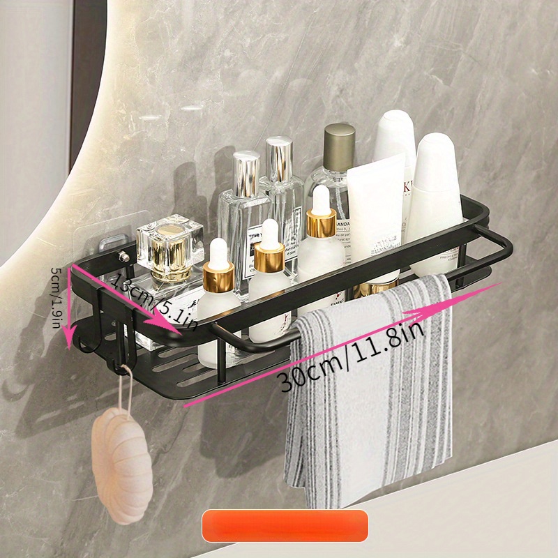 1pc Punch-free Bathroom Storage Rack For Cosmetics, Toiletries