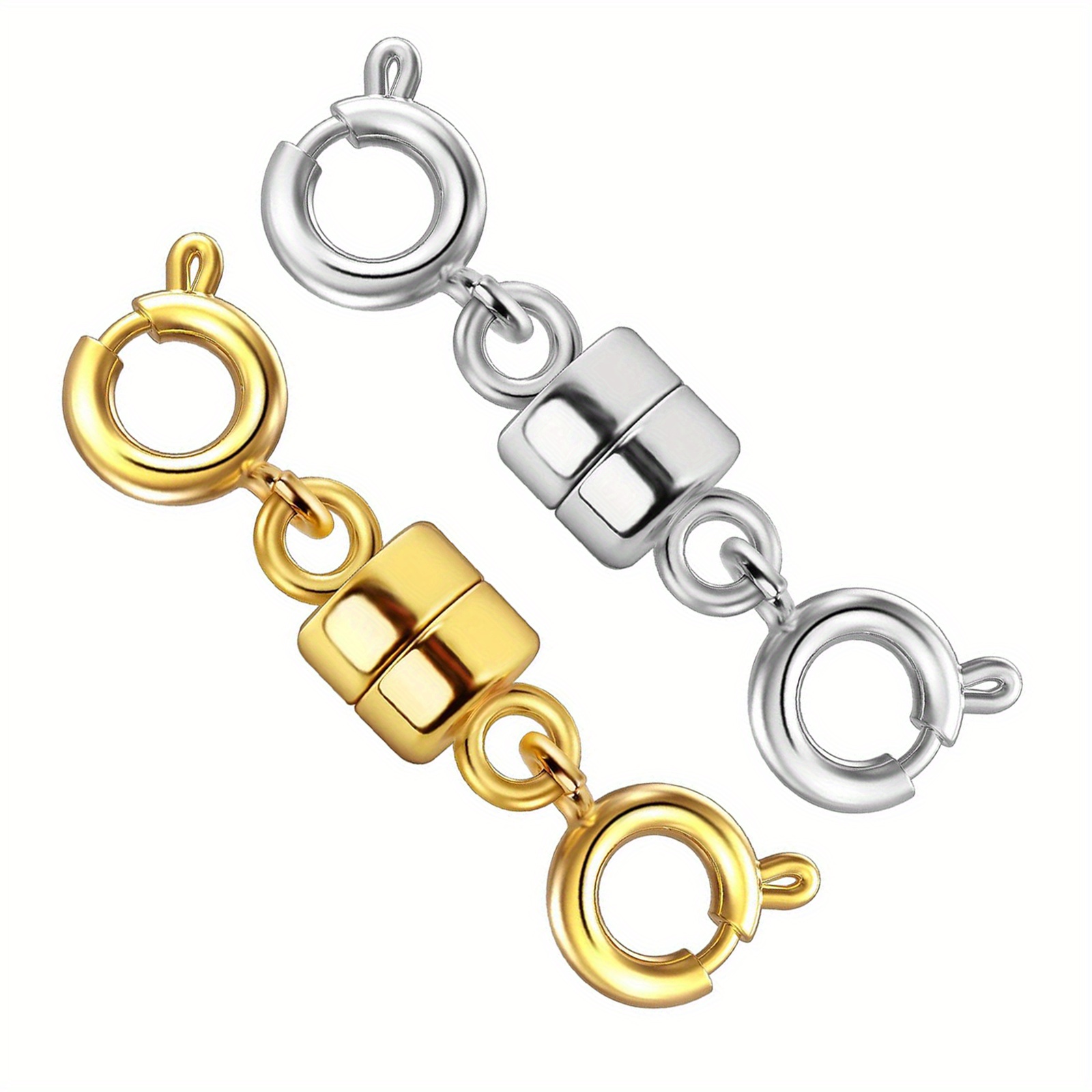 12 Pack Magnetic Clasp Converter Double Lobster Magnetic Jewelry Clasps For Necklace  Bracelet Clasps, 6 Gold + 6 Silver 6mm