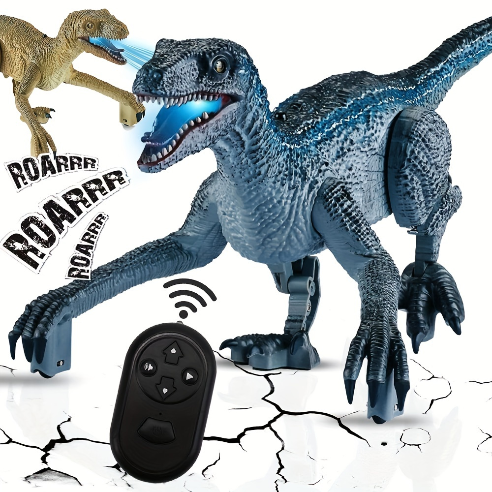 RC Animal 2.4G Walking Remote Control Jurassic Dinosaur With LED Sound  Electronic Raptor Toys For Children Birthday Gift