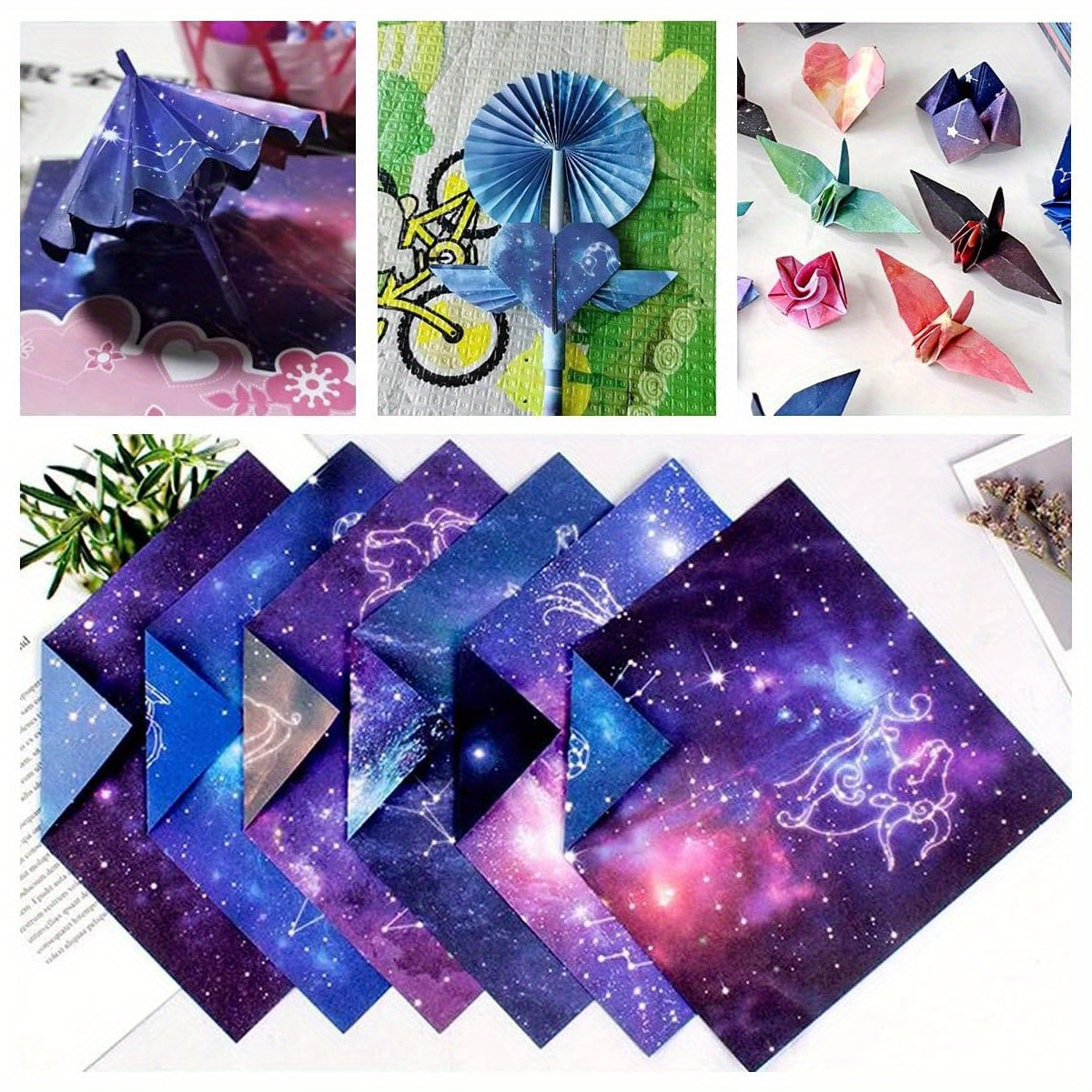 50pcs Origami Paper 6x6 Inch, Double Sided Starry Space Pattern Craft  Folding Paper For DIY Hand Crafts Arts Creativity School Lessons