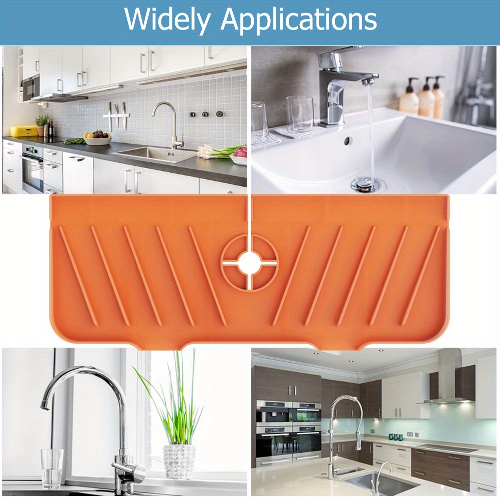 Sink Pad orange Silicone Sink Drainer Pad for Kitchen Faucet Mat Water  Catcher Mat