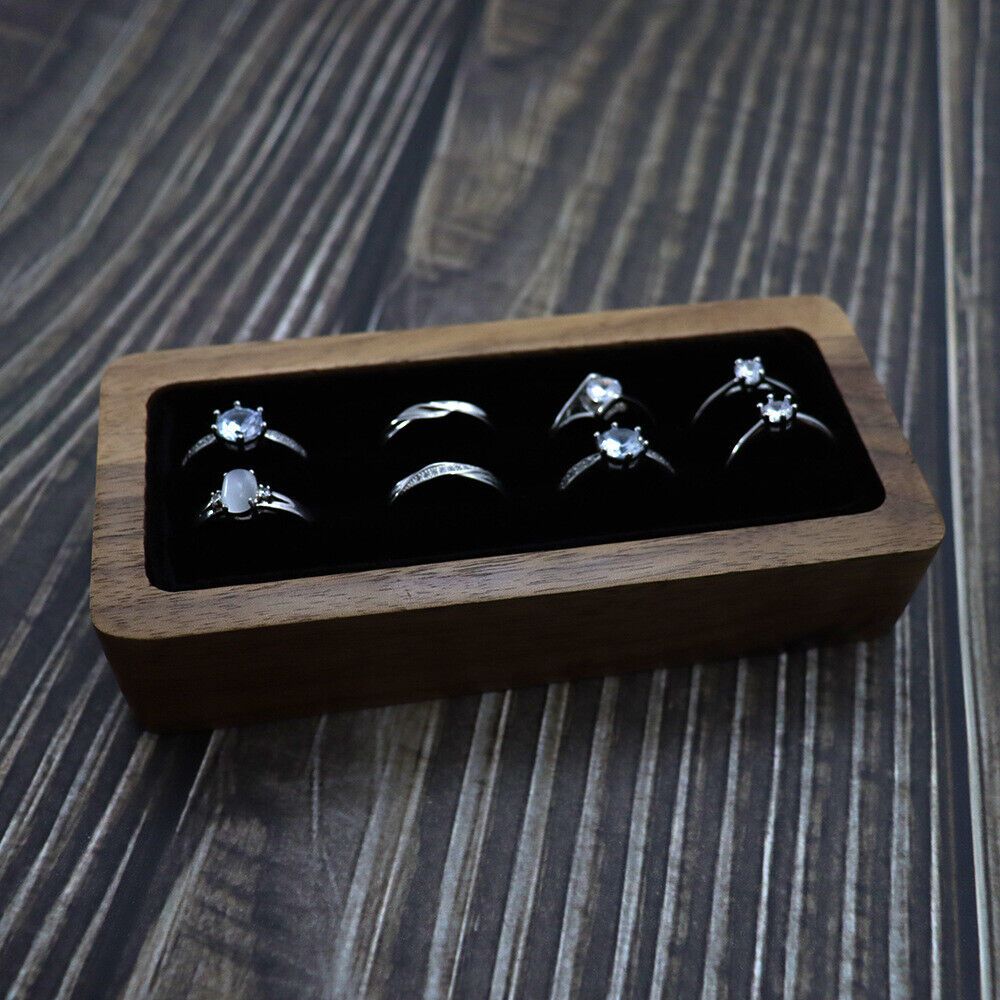 1pc Caja Almacenamiento Anillos Madera Organizador Joyas - Temu Mexico