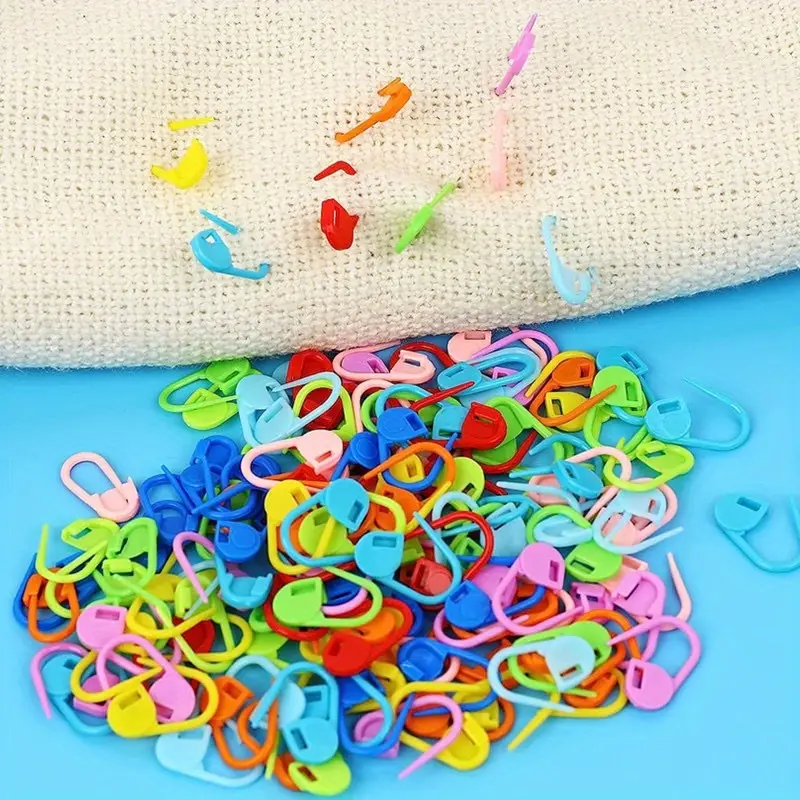 Mixed Color Plastic Knitting Tool Mark Button Colorful - Temu