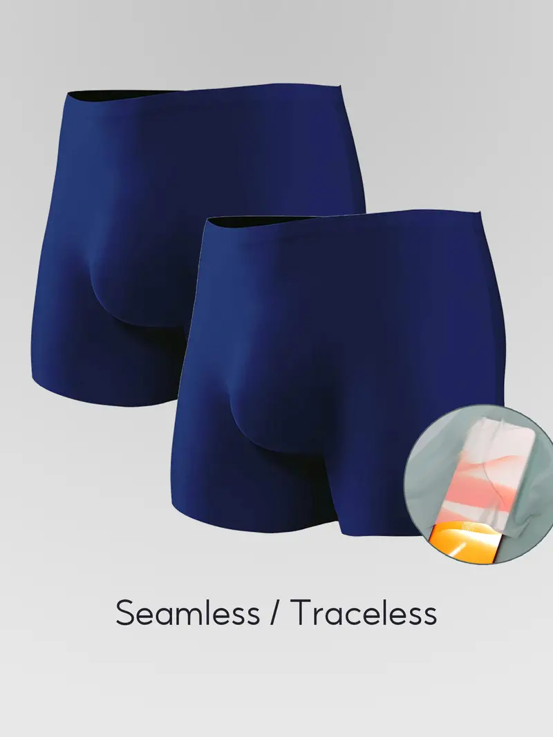 Men's Plus Size Ice Silk Breathable Boxer Briefs Underwear - Temu