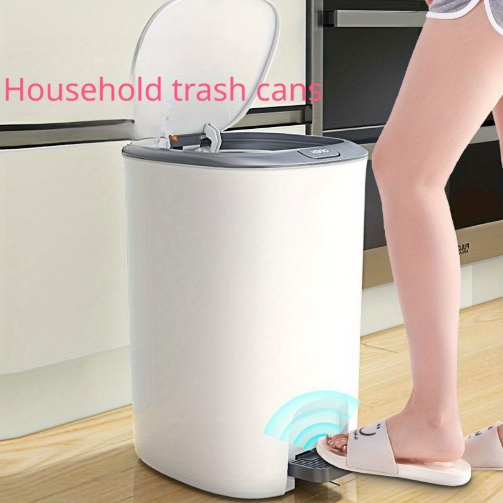 Foot Pedal Trash Can, Household Large Capacity Anti-odor Trash Can With  Cover For Bathroom, Bedroom, Living Room, Kitchen And Toilet, Office Trash  Can, Household Sanitary Pail, Wastepaper Basket - Temu