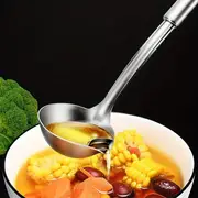 1pc 304 stainless steel oil insulation spoon stainless steel filter spoon kitchen soup ladle household oil insulation household kitchen tableware c9195 details 1