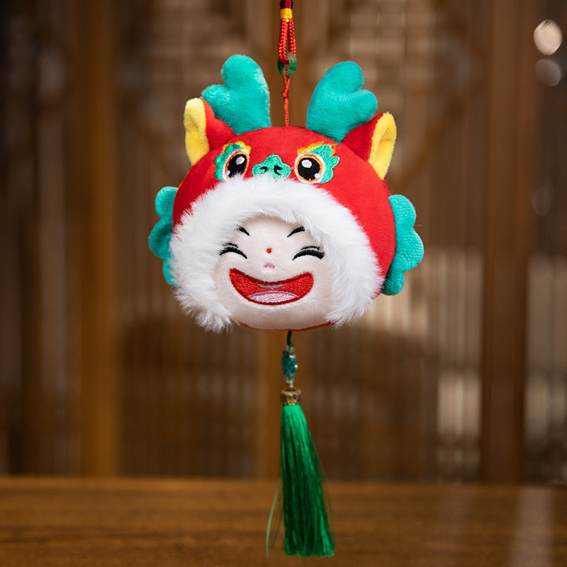 Chinese Folk Style Dragon Plush Pendant Cute Zodiac Dragon Doll