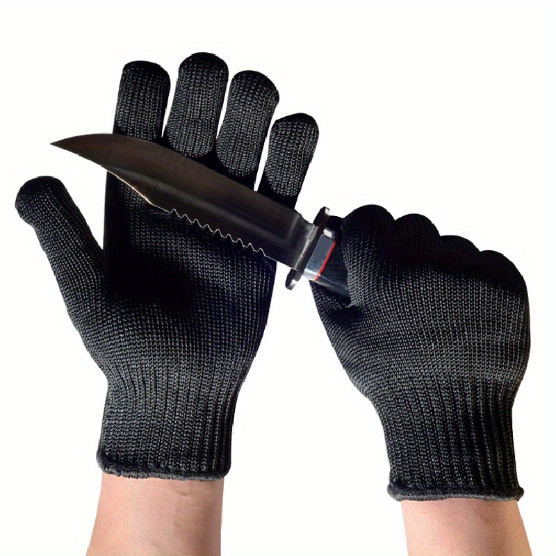 1pair Level 5 Anti-cutting Gloves With Steel Wire, Multi-purpose Labor  Protection Gloves, Protective Black Gloves