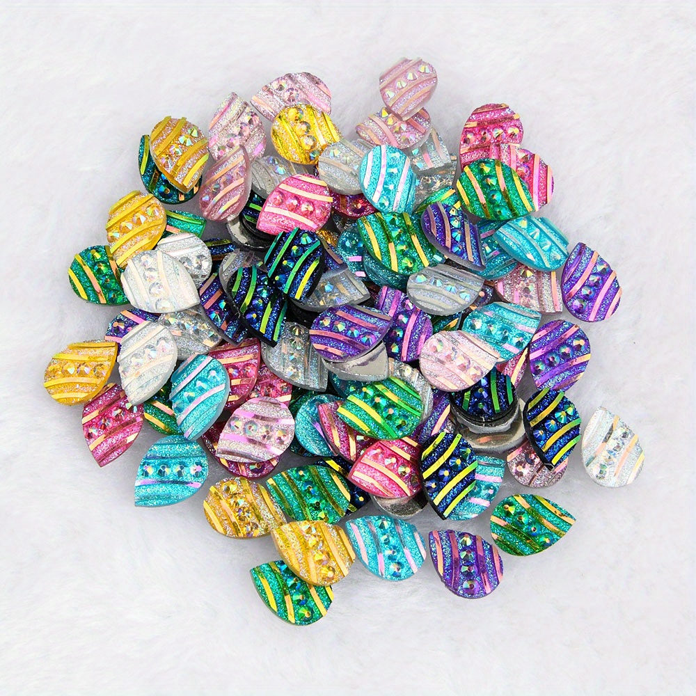 28-65pcs Teardrop Shape Resin Rhinestone Wedding Decoration