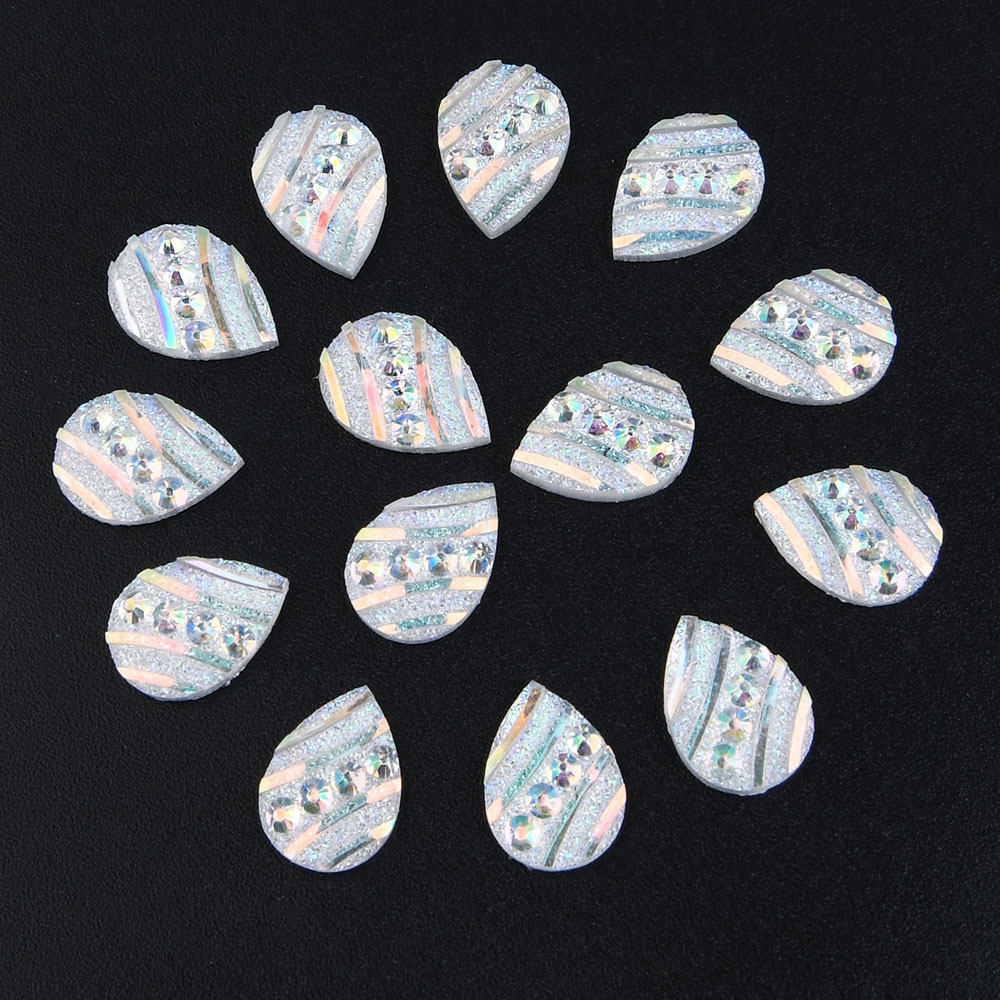 28-65pcs Teardrop Shape Resin Rhinestone Wedding Decoration