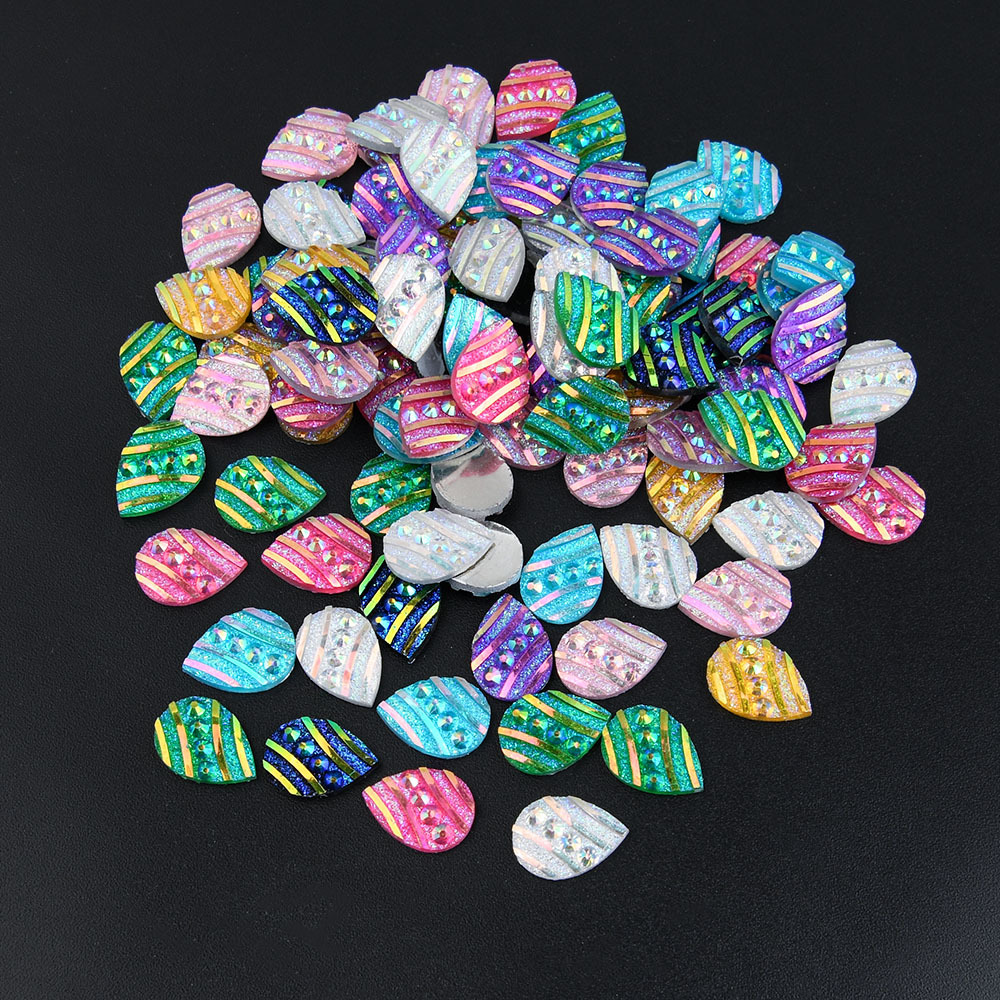 28-65pcs Teardrop Shape Resin Rhinestone Wedding Decoration