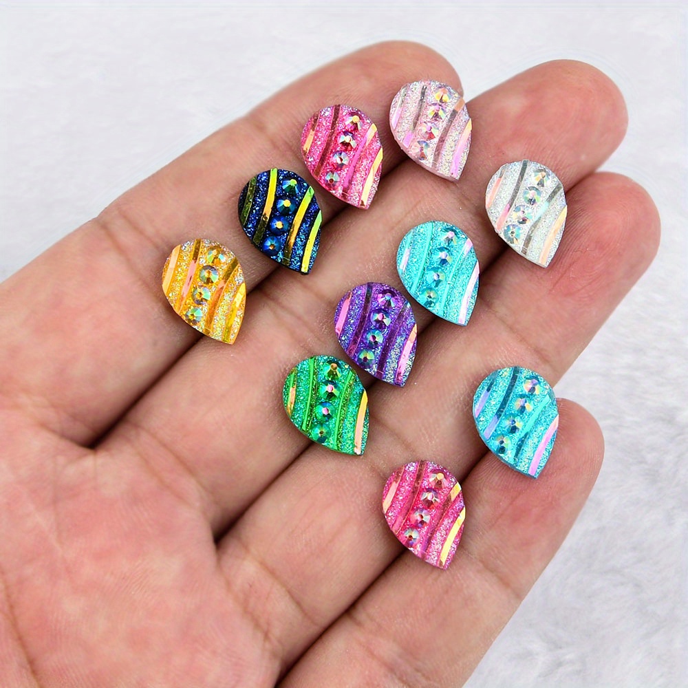 28-65pcs Teardrop Shape Resin Rhinestone Wedding Decoration