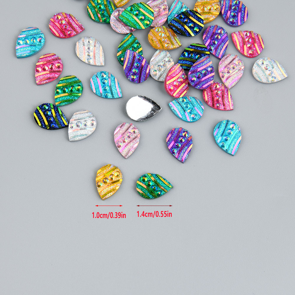 28-65pcs Teardrop Shape Resin Rhinestone Wedding Decoration