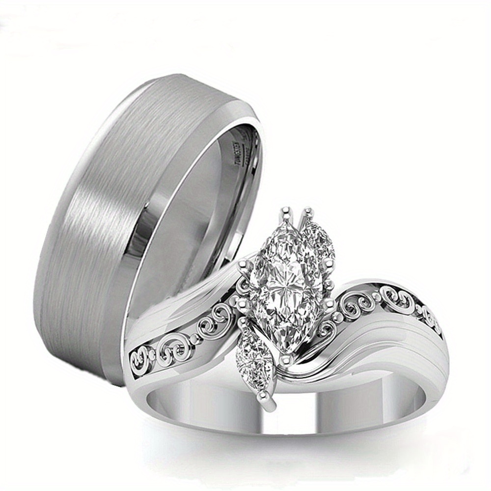 Stainless steel engagement sale rings for her