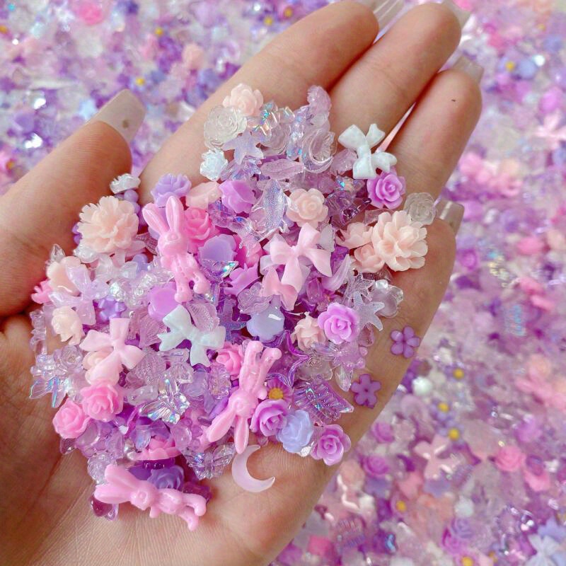 150pcs -the-dark Nail Art Charms Suitable For - Multicolor & Bow Nightlight Decorations, Nail Accessories Kit (150pcs)