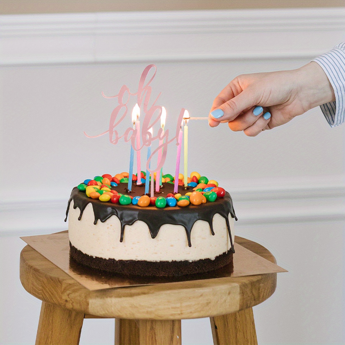 FORMIZON 20 Piezas Decoración de Acrílico para Tartas, Decoración de Tartas  en Blanco, Topper Tarta Cumpleaños Personalizado de Bricolaje para  Cumpleaños Boda Aniversario Baby Shower (Ronda) : .es: Hogar y cocina
