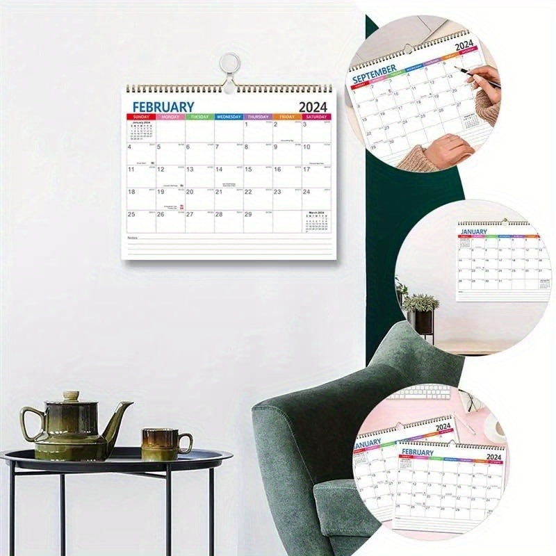 1pc 2024-2025 Family Calendar -18 Months Viewable Hanging Calendar, January  2024 To June 2025, Tearable Monthly Calendar With Thick Paper, Large Acade