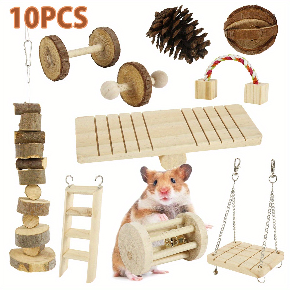 Hamster Toys Juegos de juguetes para masticar hámster 10 piezas