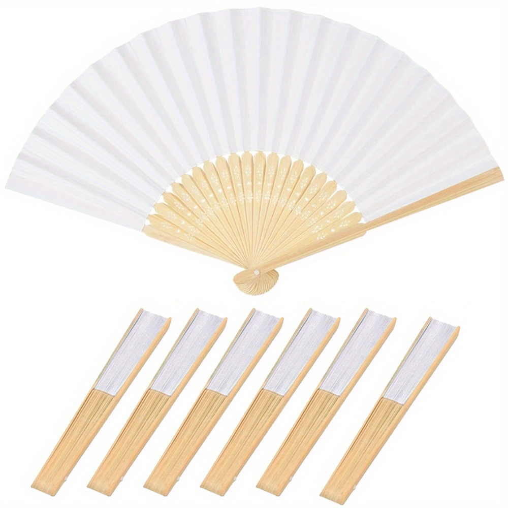 Hand Held Paper Fans Bamboo Folding Fans Handheld Folded Fan for Wedding  Gift, Party Favors, DIY Decoration (Purple)