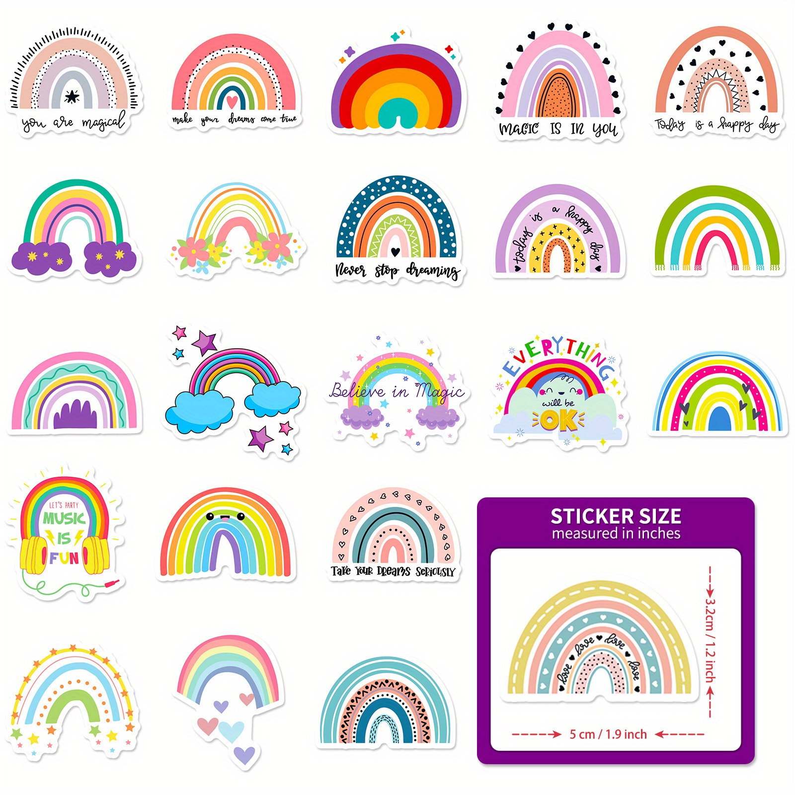 Rainbow Stripe #15 Adhesive Craft Sticker Vinyl