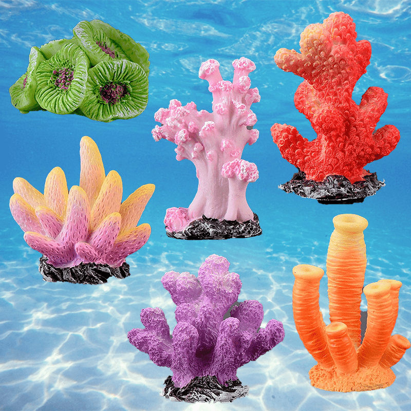FRCOLOR 3pcs Fish Tank Decorations Faux Coral Decor Resin Coral