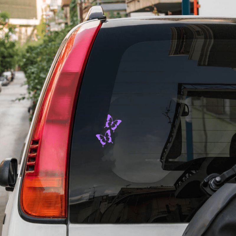 Sticker papillon violet, Sticker vinyle voiture, Sticker pour