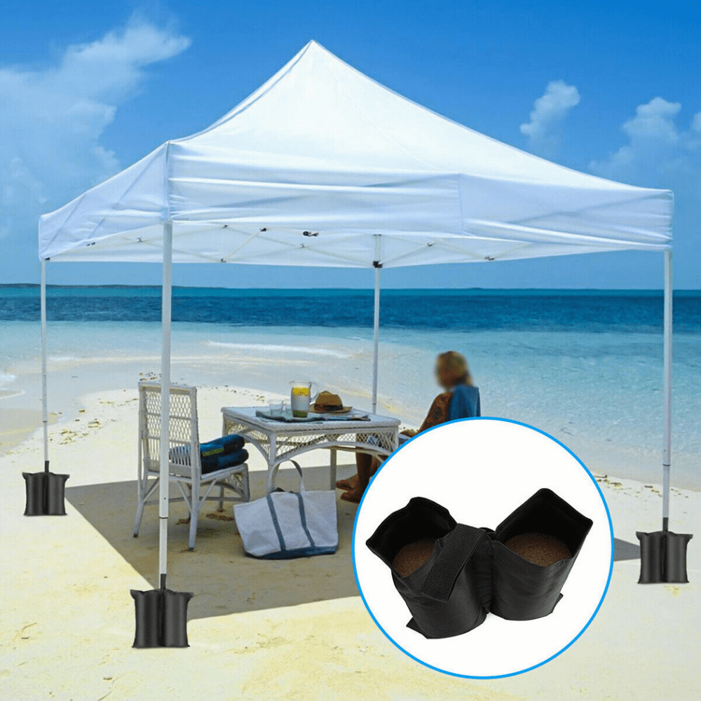 Tent leg outlet weights