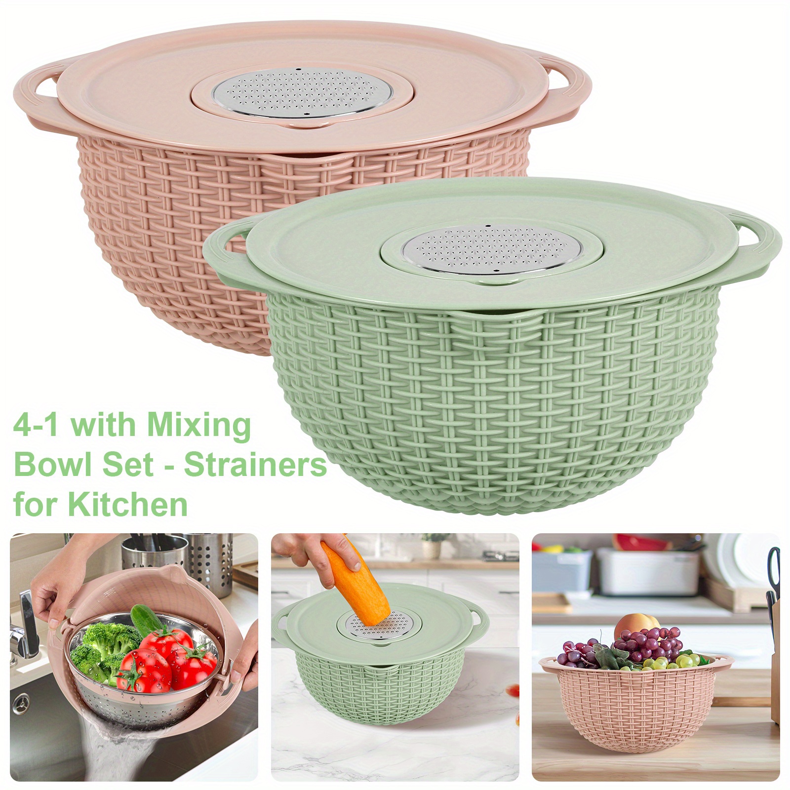 Salad Spinner With Food Grade Material Bowl Large Manual - Temu