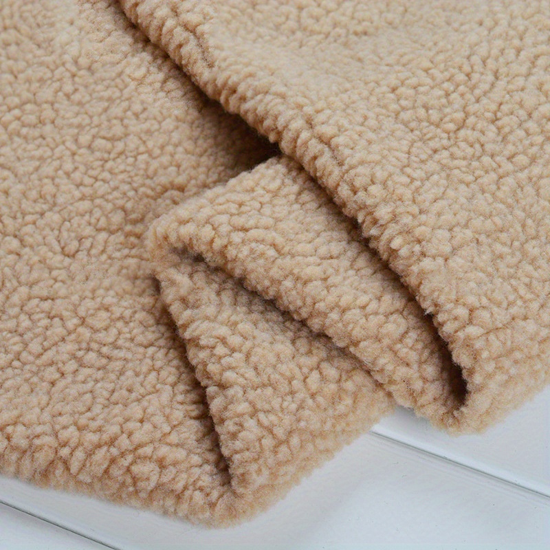 Image of 1pc Lambswool Plush Fabric, Teddy Fleece Fabric With Small Particles, Sheep Circle Velvet Fabric, Sofa Cashmere Loops, Warm Clothing, Toys, Handmade Diy Fabric, Apparel Accessories