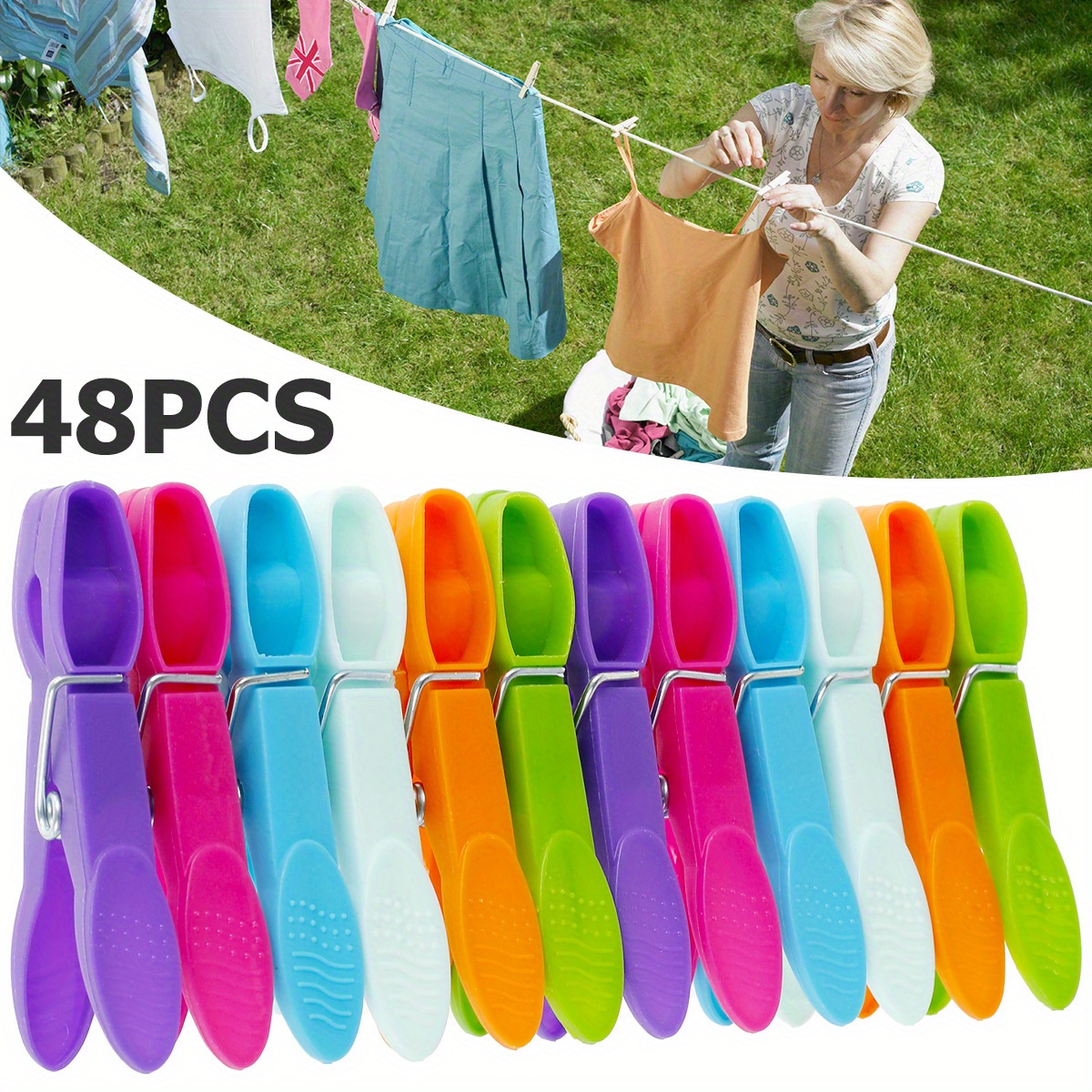 30PCS Clothesline Clips Windproof Household Laundry Pins Clips With Basket  Small Clothes Pegs For Socks Underwear